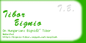 tibor bignio business card